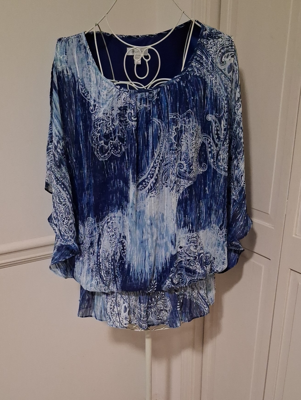 Dress Barn Blue Paisley Flow Blouse